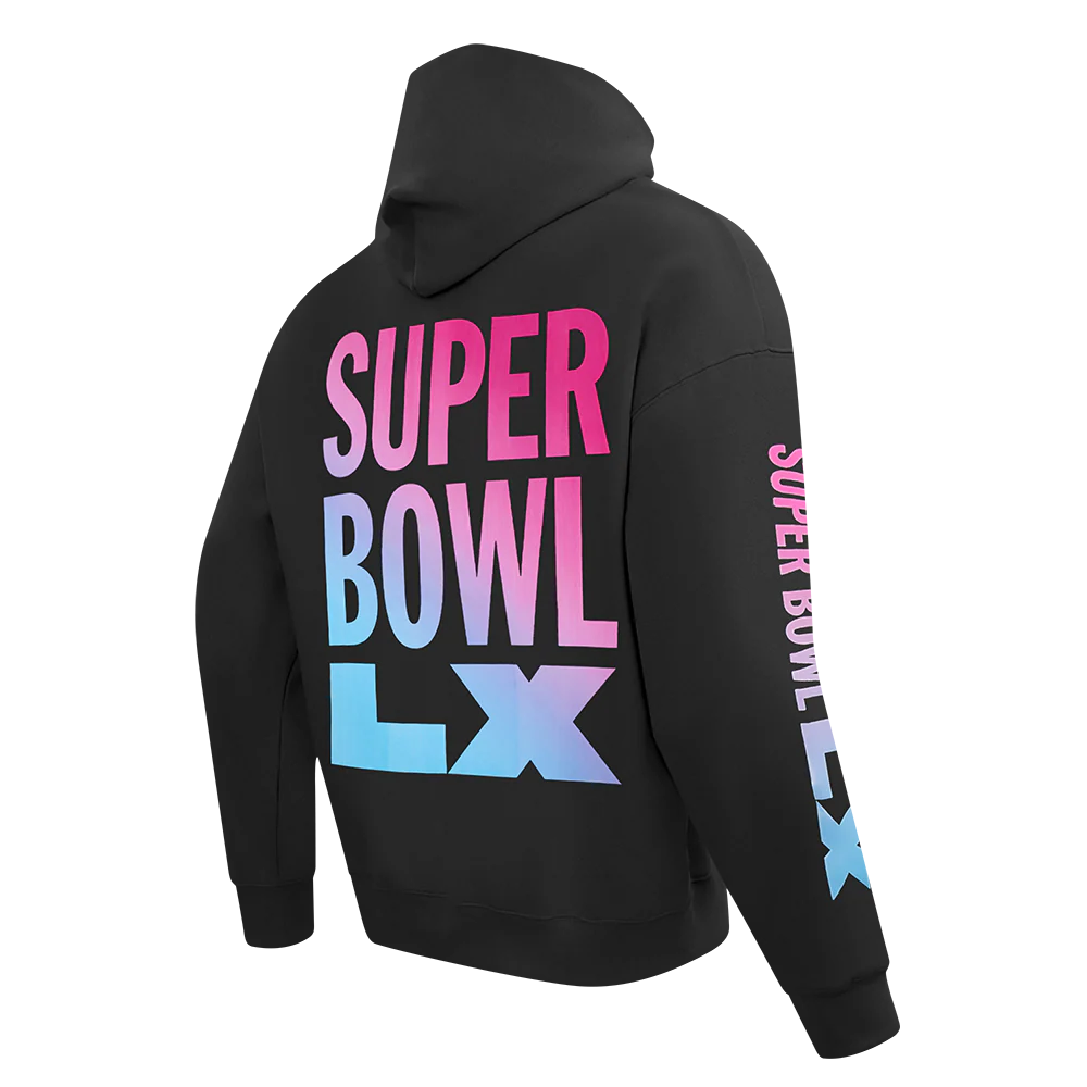 NFL SUPER BOWL 60 MEN'S DROP SHOULDER FLC PO HOODIE (BLACK) - Image 5