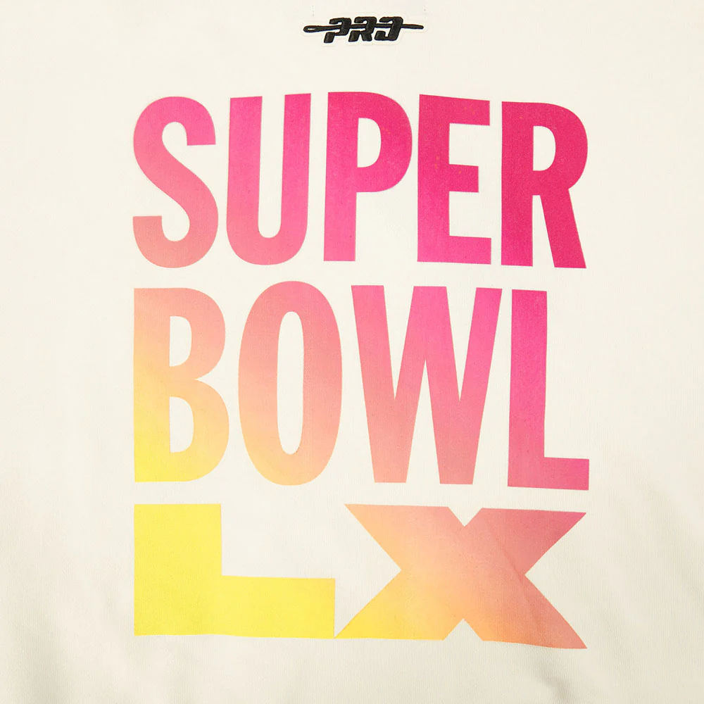 NFL SUPER BOWL 60 MEN'S DROP SHOULDER FLC PO HOODIE (EGGSHELL) - Image 7