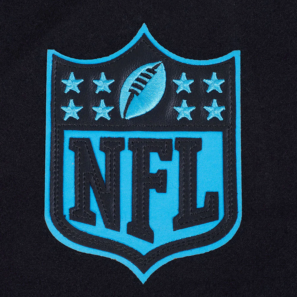 NFL SUPER BOWL 60 MEN'S SUBLIMATED RIB WOOL VARSITY JACKET (BLACK) - Image 8