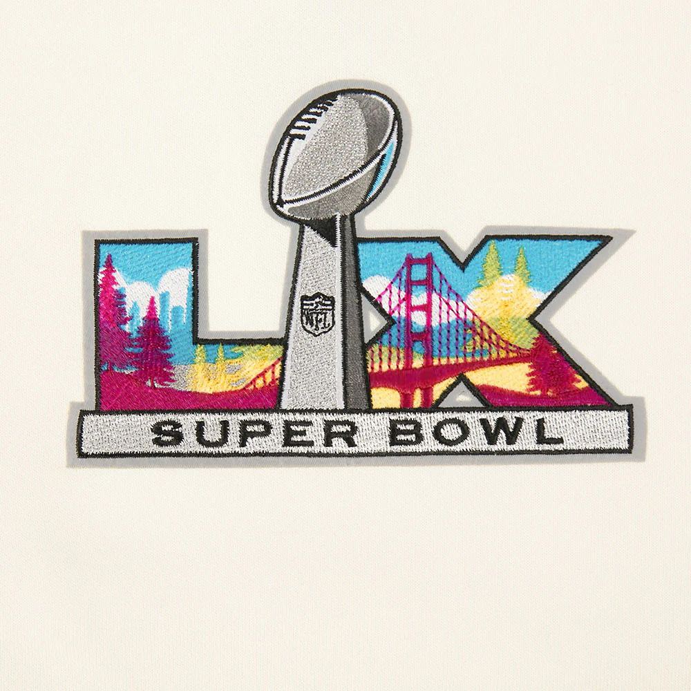 NFL SUPER BOWL 60 WOMEN'S FLC CROPPED PO HOODIE (EGGSHELL) - Image 9