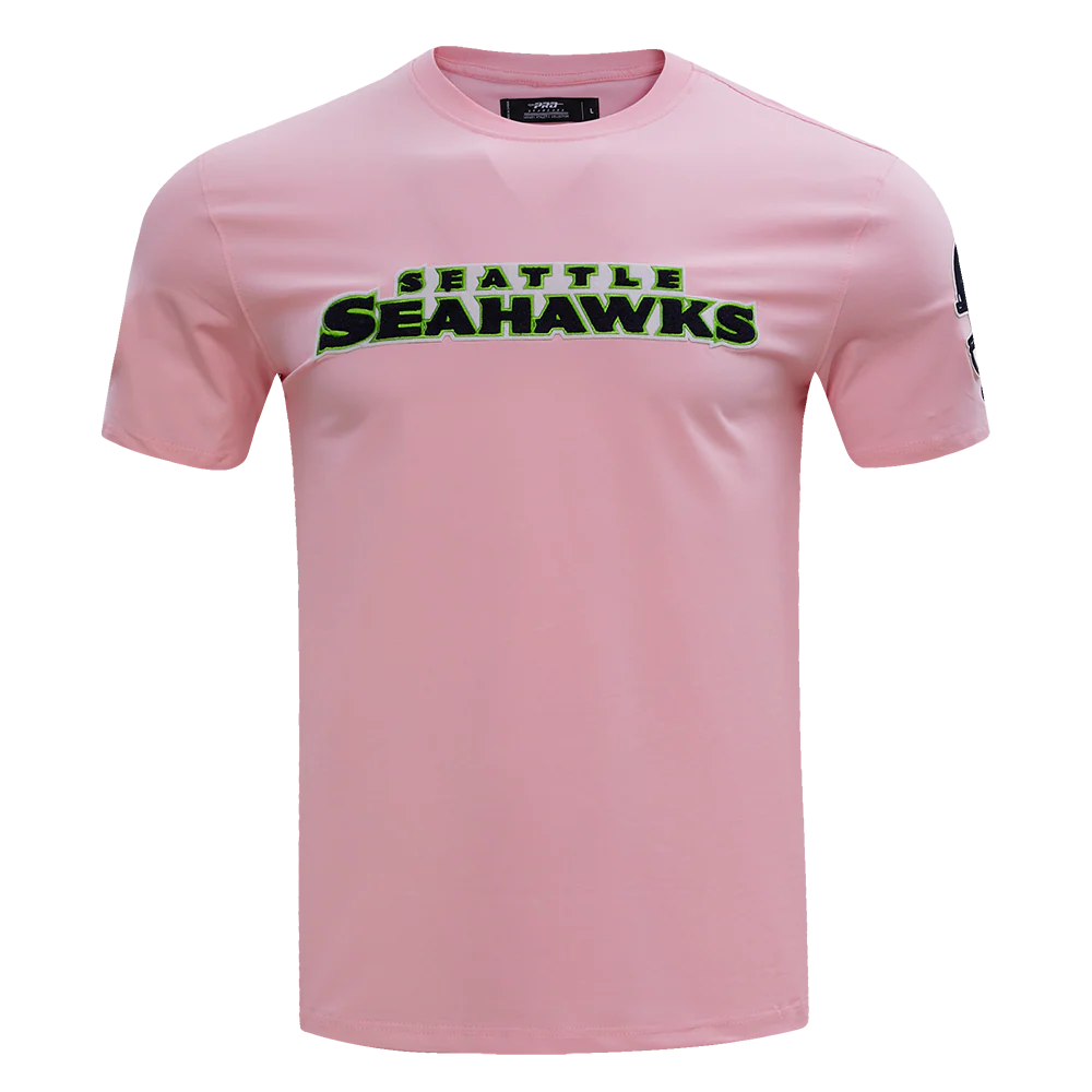 NFL SEATTLE SEAHAWKS CLASSIC CHENILLE SINGLE JERSEY TEE (PINK)