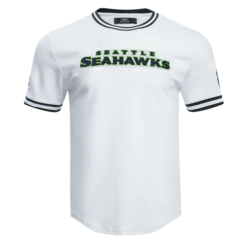 NFL SEATTLE SEAHAWKS CLASSIC CHENILLE DOUBLE KNIT TEE (WHITE)