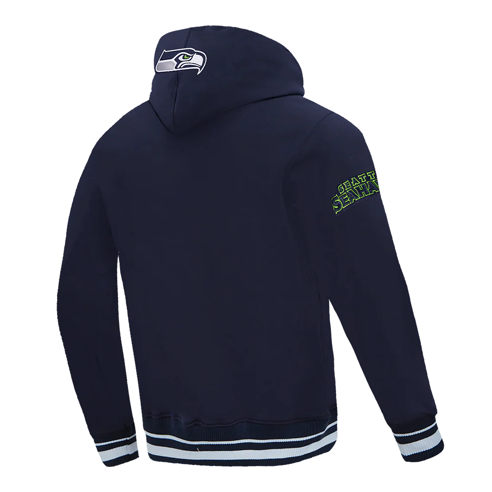 NFL SEATTLE SEAHAWKS SCRIPT TAIL MEN'S RIB FLC PO HOODIE (MIDNIGHT NAVY) - Image 8