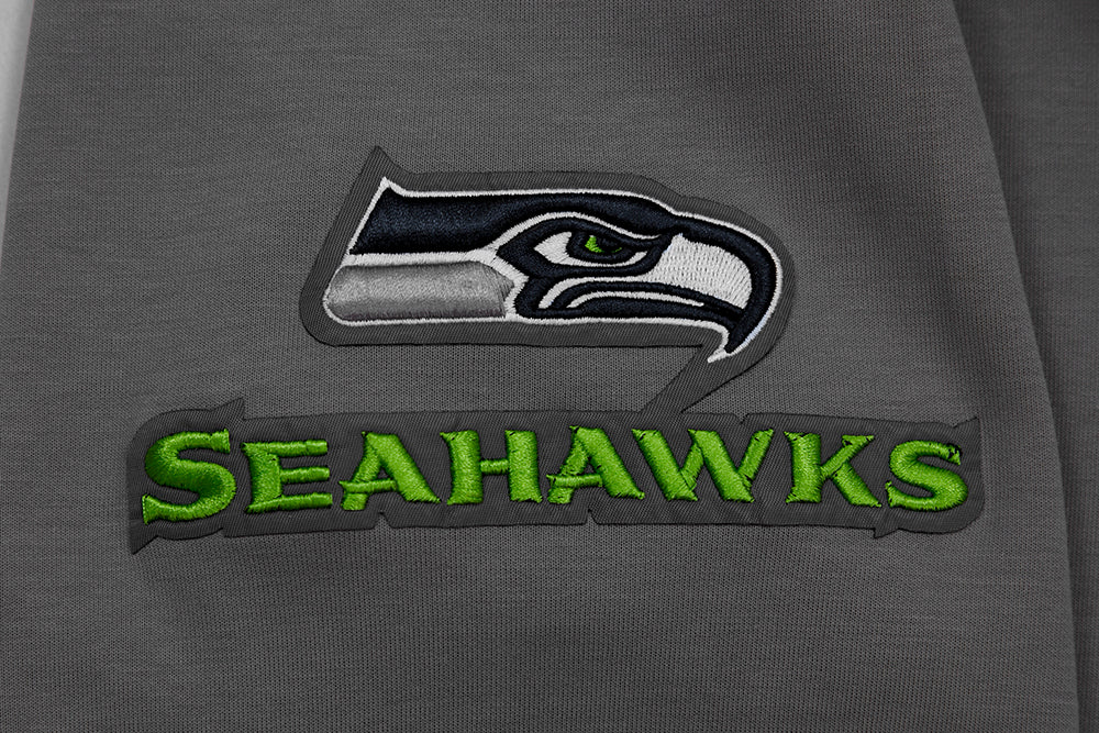 NFL SEATTLE SEAHAWKS CLASSIC CHENILLE DOUBLE KNIT PULLOVER HOODIE (GRAY) - Image 6