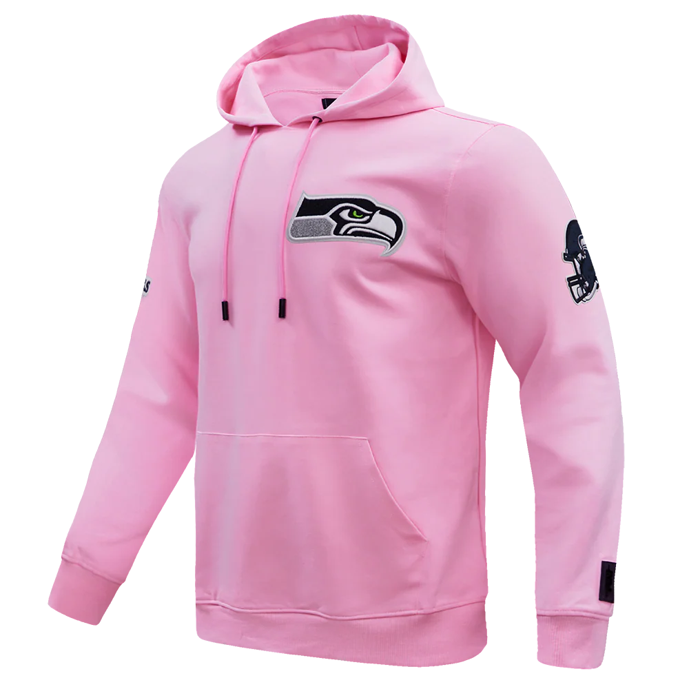 NFL SEATTLE SEAHAWKS CLASSIC CHENILLE DOUBLE KNIT PULLOVER HOODIE (PINK) - Image 2