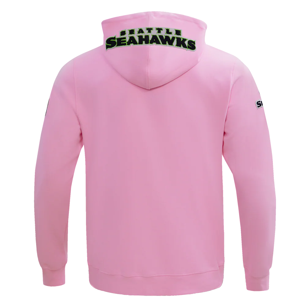 NFL SEATTLE SEAHAWKS CLASSIC CHENILLE DOUBLE KNIT PULLOVER HOODIE (PINK) - Image 3