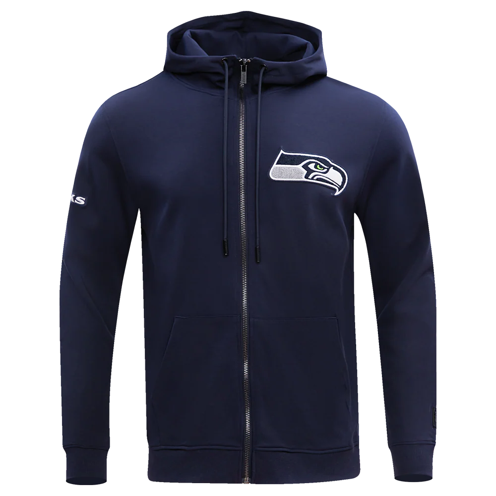 NFL SEATTLE SEAHAWKS CLASSIC CHENILLE ZIP HOODIE (MIDNIGHT NAVY)