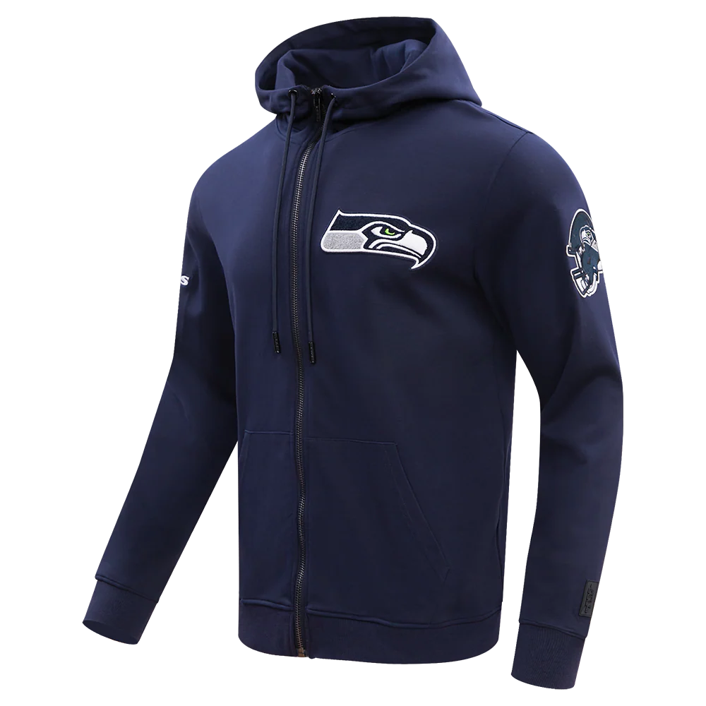 NFL SEATTLE SEAHAWKS CLASSIC CHENILLE ZIP HOODIE (MIDNIGHT NAVY) - Image 2
