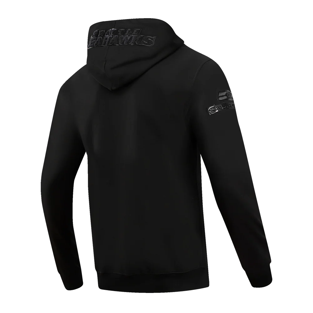NFL SEATTLE SEAHAWKS TRIPLE BLACK MEN'S DK FZ HOODIE (TRIPLE BLACK) - Image 3