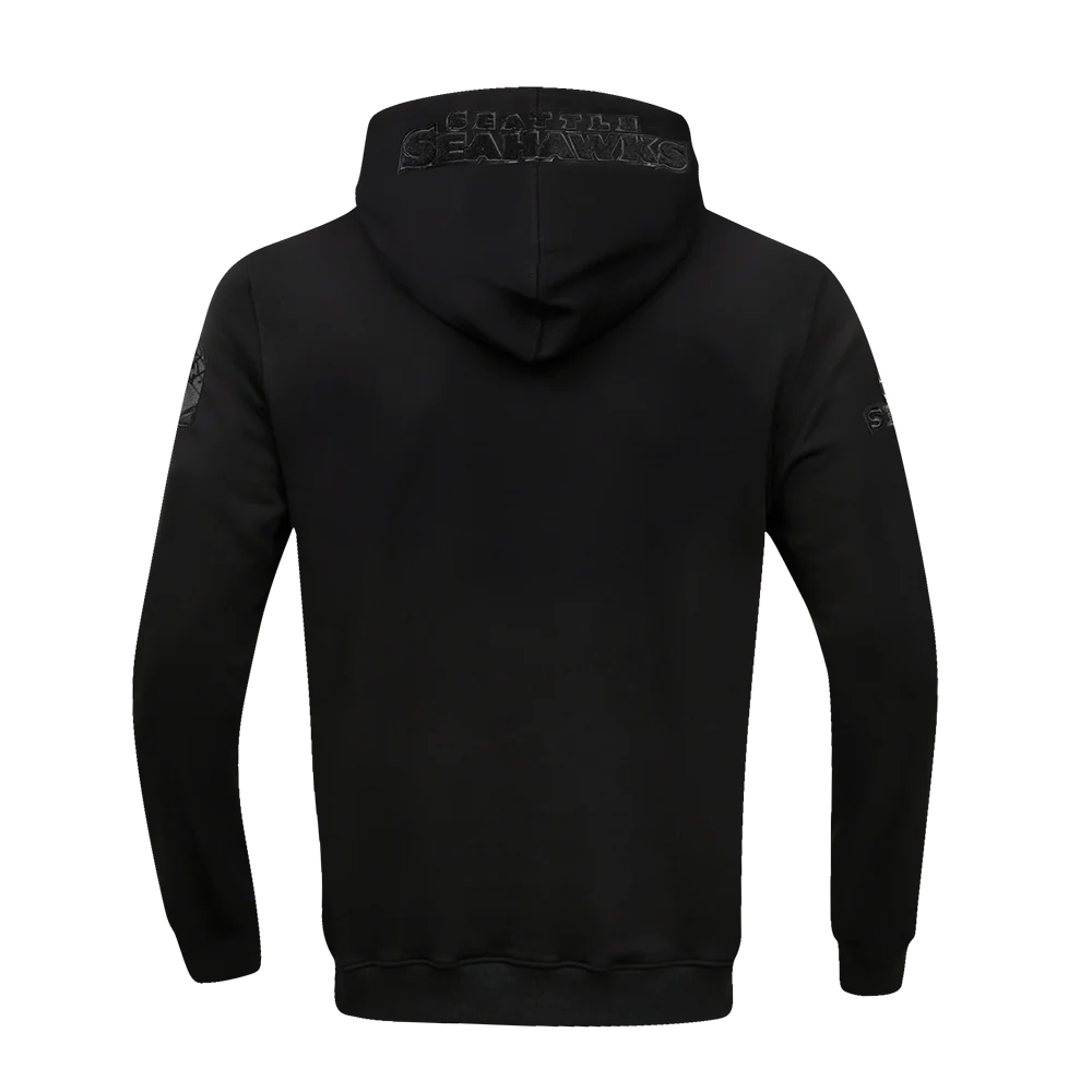 NFL SEATTLE SEAHAWKS TRIPLE BLACK MEN'S DK FZ HOODIE (TRIPLE BLACK) - Image 4