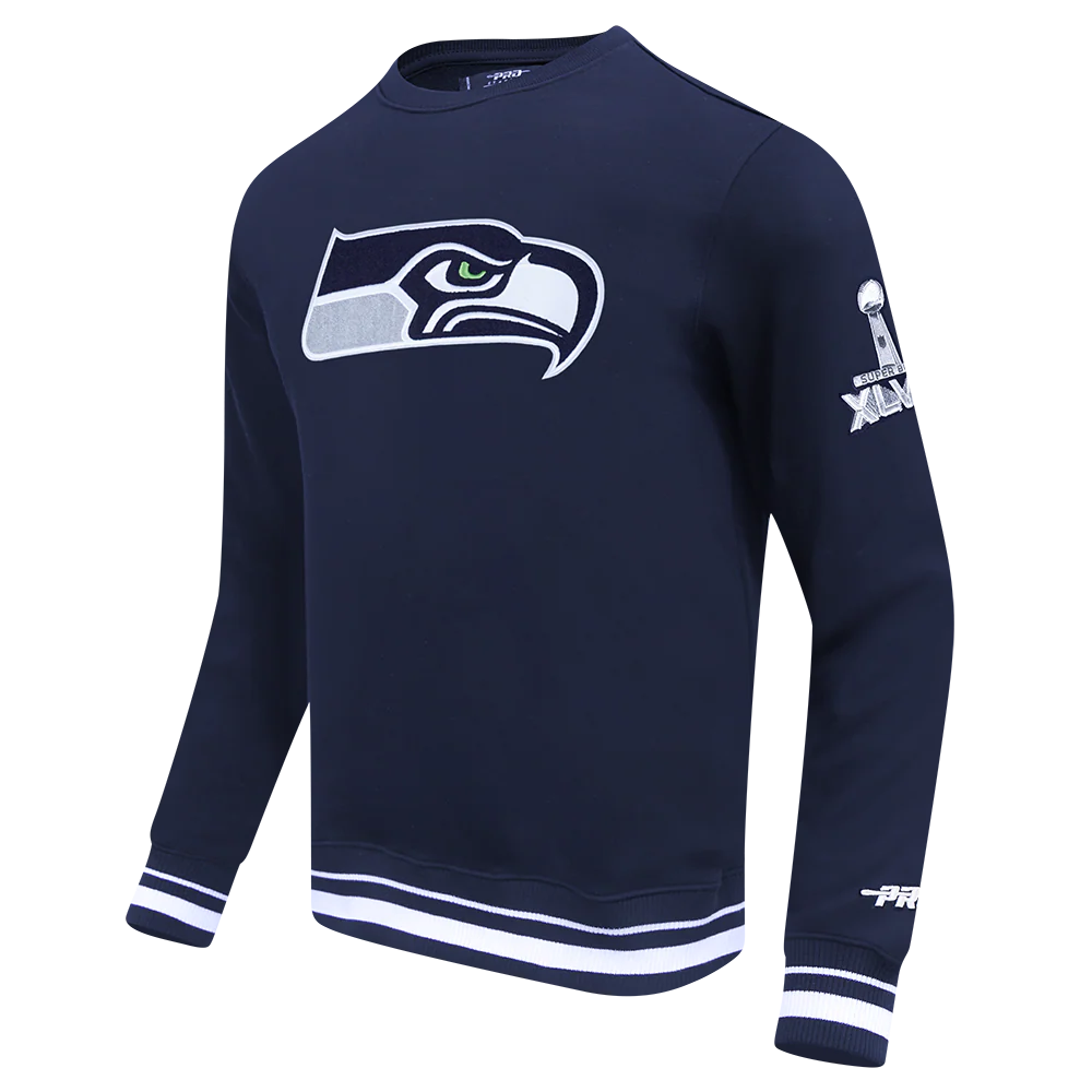 NFL SEATTLE SEAHAWKS MASHUP MEN'S RIB CREWNECK (MIDNIGHT NAVY) - Image 10