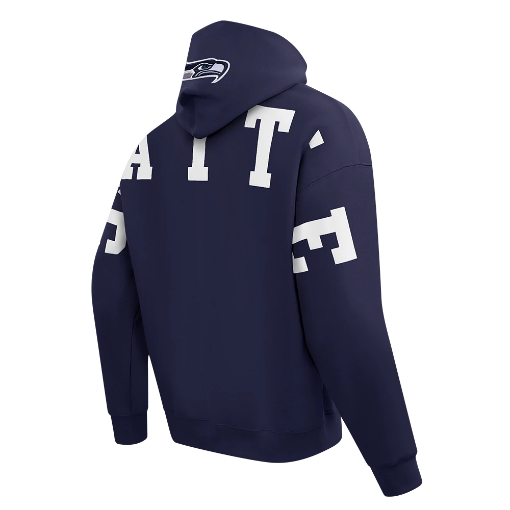 NFL SEATTLE SEAHAWKS WINGSPAN MEN'S DROP SHOULDER FLC PO HOODIE (MIDNIGHT NAVY) - Image 6