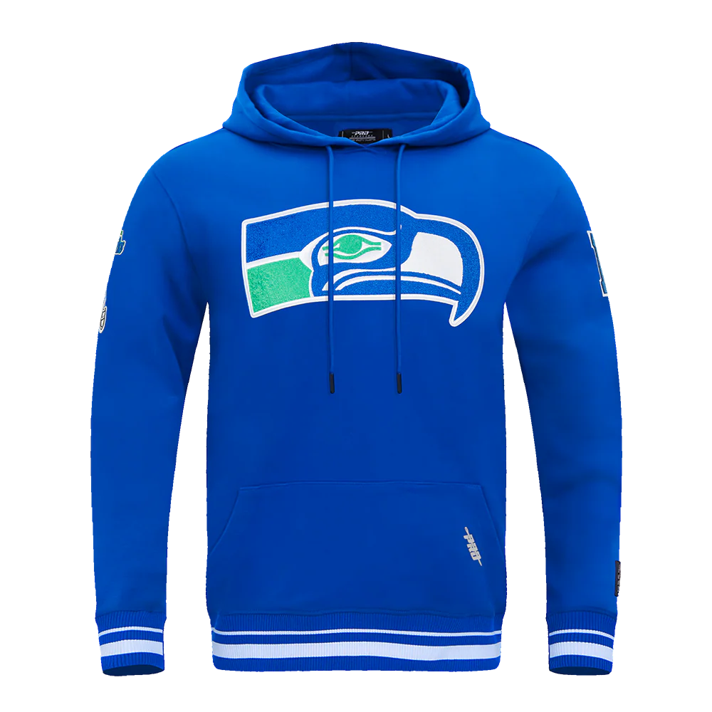 NFL SEATTLE SEAHAWKS RETRO CLASSIC MEN'S PULLOVER HOODIE (ROYAL BLUE)