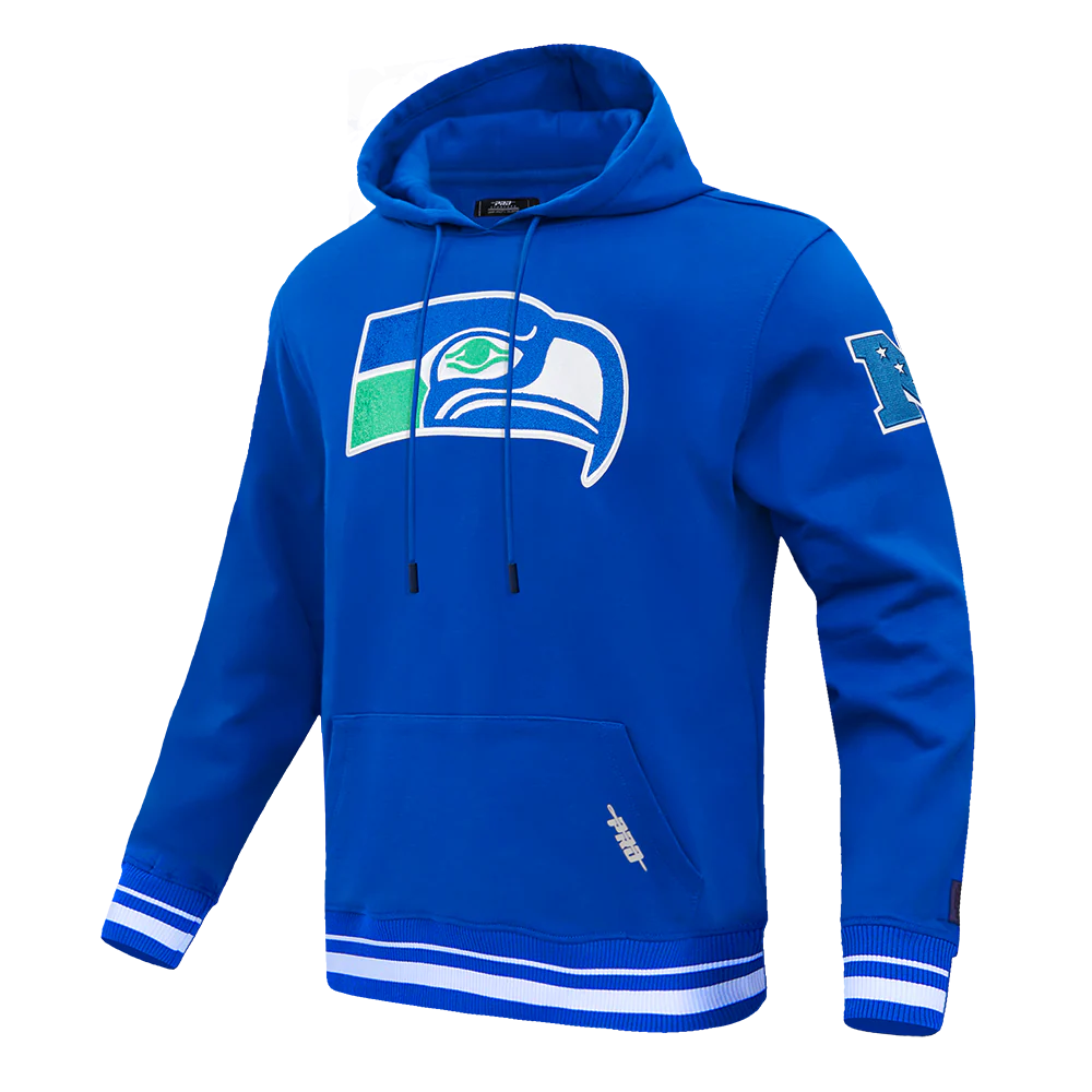 NFL SEATTLE SEAHAWKS RETRO CLASSIC MEN'S PULLOVER HOODIE (ROYAL BLUE) - Image 2