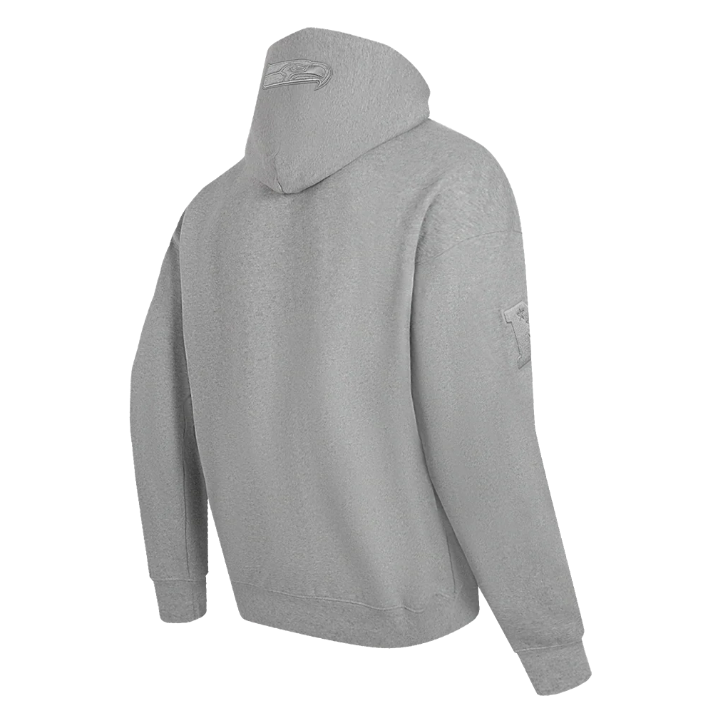 NFL SEATTLE SEAHAWKS NEUTRAL MEN'S DROP SHOULDER PULLOVER HOODIE (DARK HEATHER GRAY) - Image 4