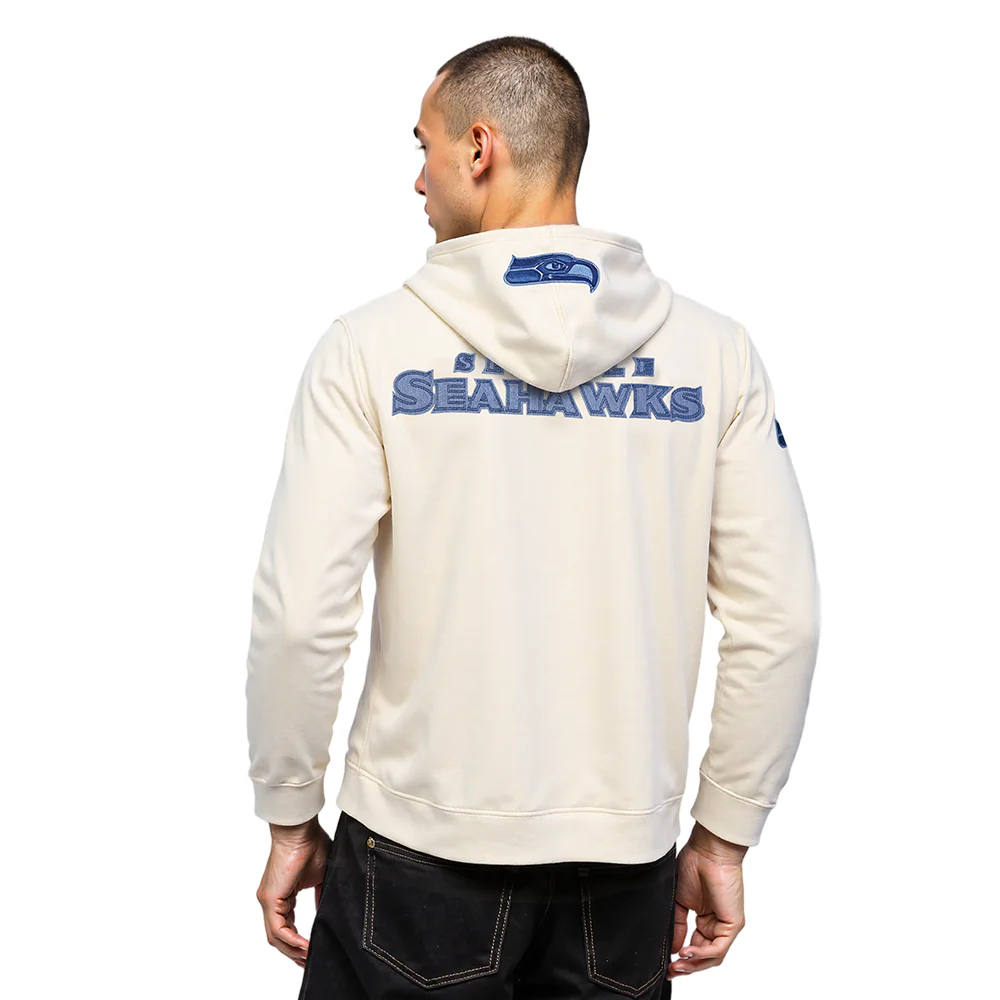 NFL SEATTLE SEAHAWKS VARSITY BLUES MEN'S FLC PO HOODIE (LINEN) - Image 2