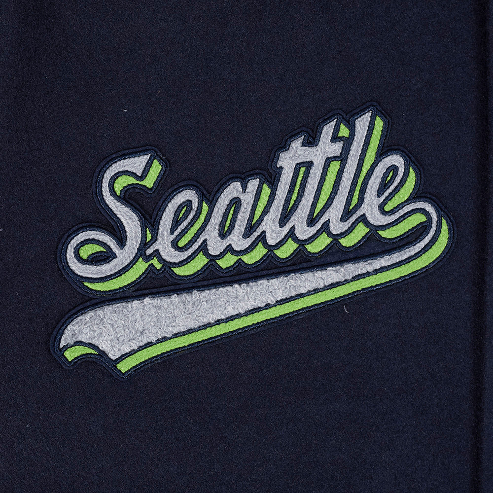 NFL SEATTLE SEAHAWKS SCRIPT TAIL MEN'S RIB WOOL VARSITY (MIDNIGHT NAVY/WHITE) - Image 5