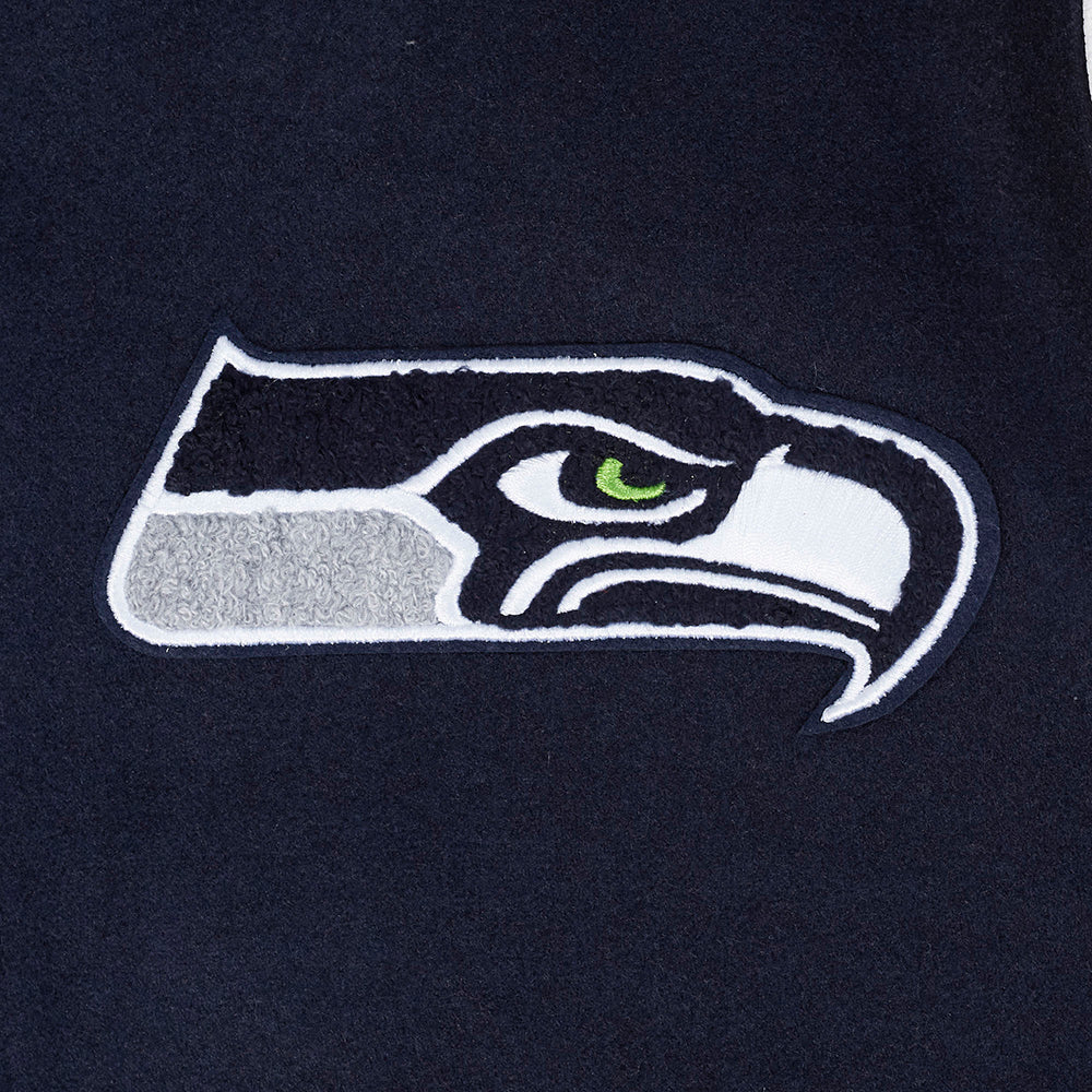 NFL SEATTLE SEAHAWKS SCRIPT TAIL MEN'S RIB WOOL VARSITY (MIDNIGHT NAVY/WHITE) - Image 9