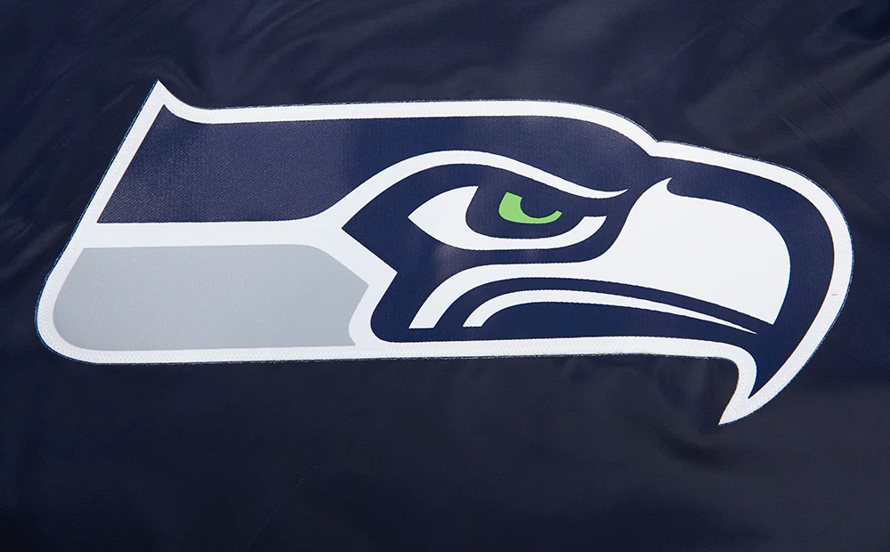 NFL SEATTLE SEAHAWKS BIG LOGO MEN'S SATIN JACKET (MIDNIGHT NAVY) - Image 5