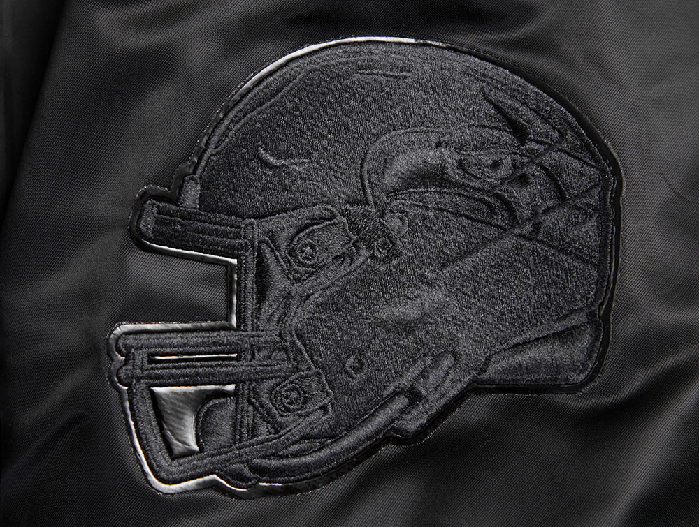 NFL SEATTLE SEAHAWKS TRIPLE BLACK SATIN JACKET (TRIPLE BLACK) - Image 8