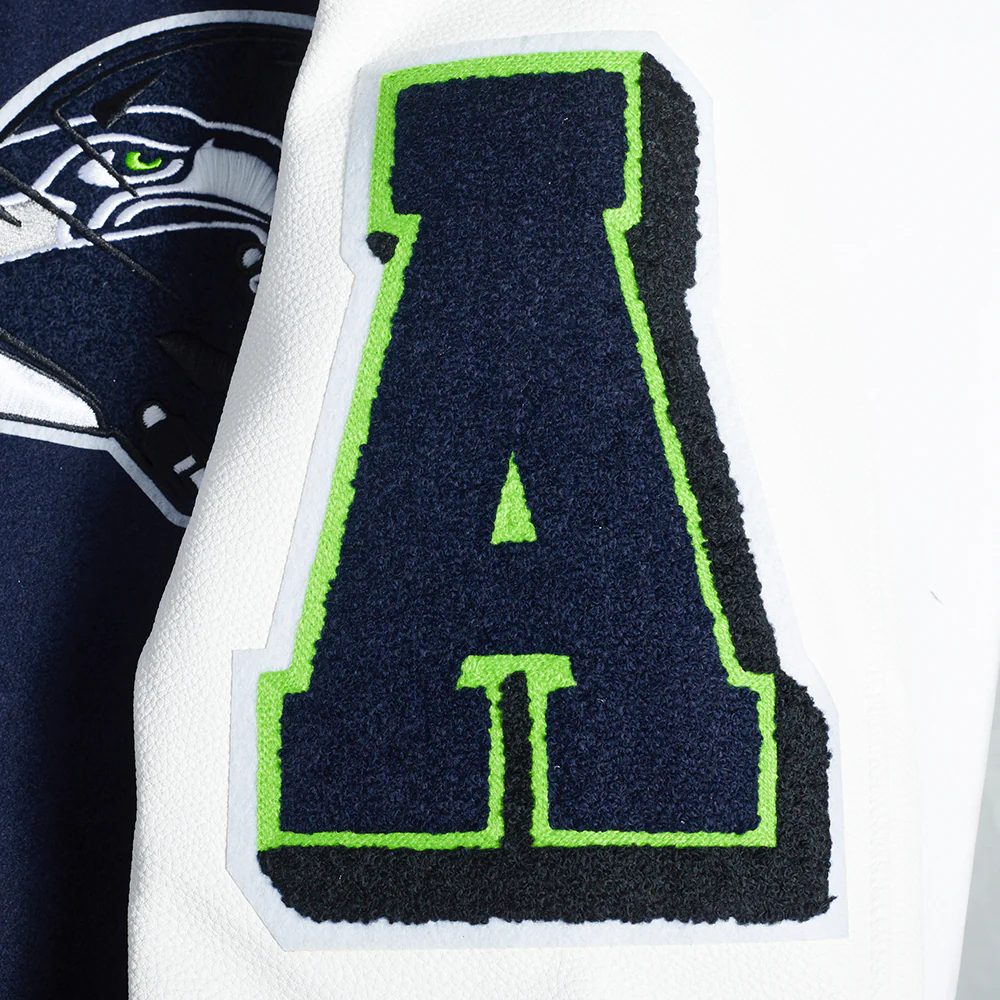 NFL SEATTLE SEAHAWKS MASHUP MEN'S RIB WOOL VARSITY JACKET (MIDNIGHT NAVY/WHITE) - Image 12