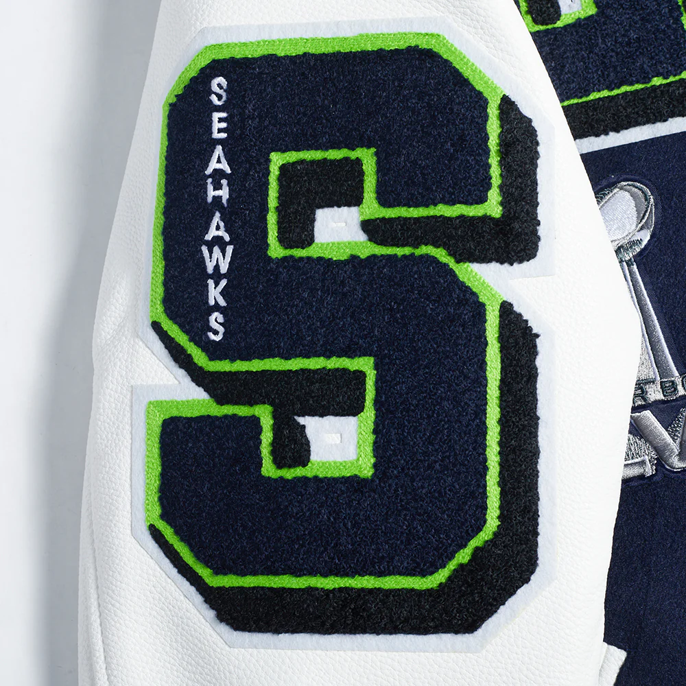 NFL SEATTLE SEAHAWKS MASHUP MEN'S RIB WOOL VARSITY JACKET (MIDNIGHT NAVY/WHITE) - Image 13
