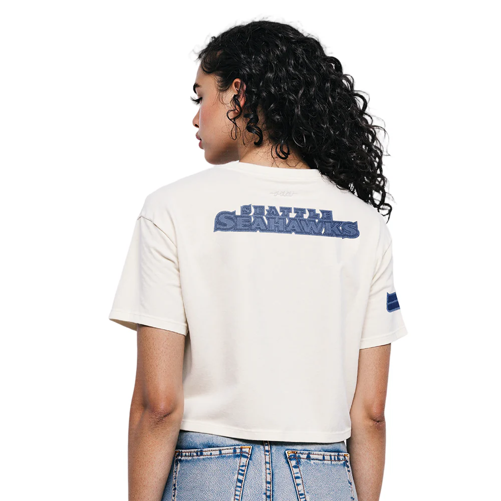 NFL SEATTLE SEAHAWKS VARSITY BLUES WOMEN'S SJ BOXY TEE (LINEN) - Image 11