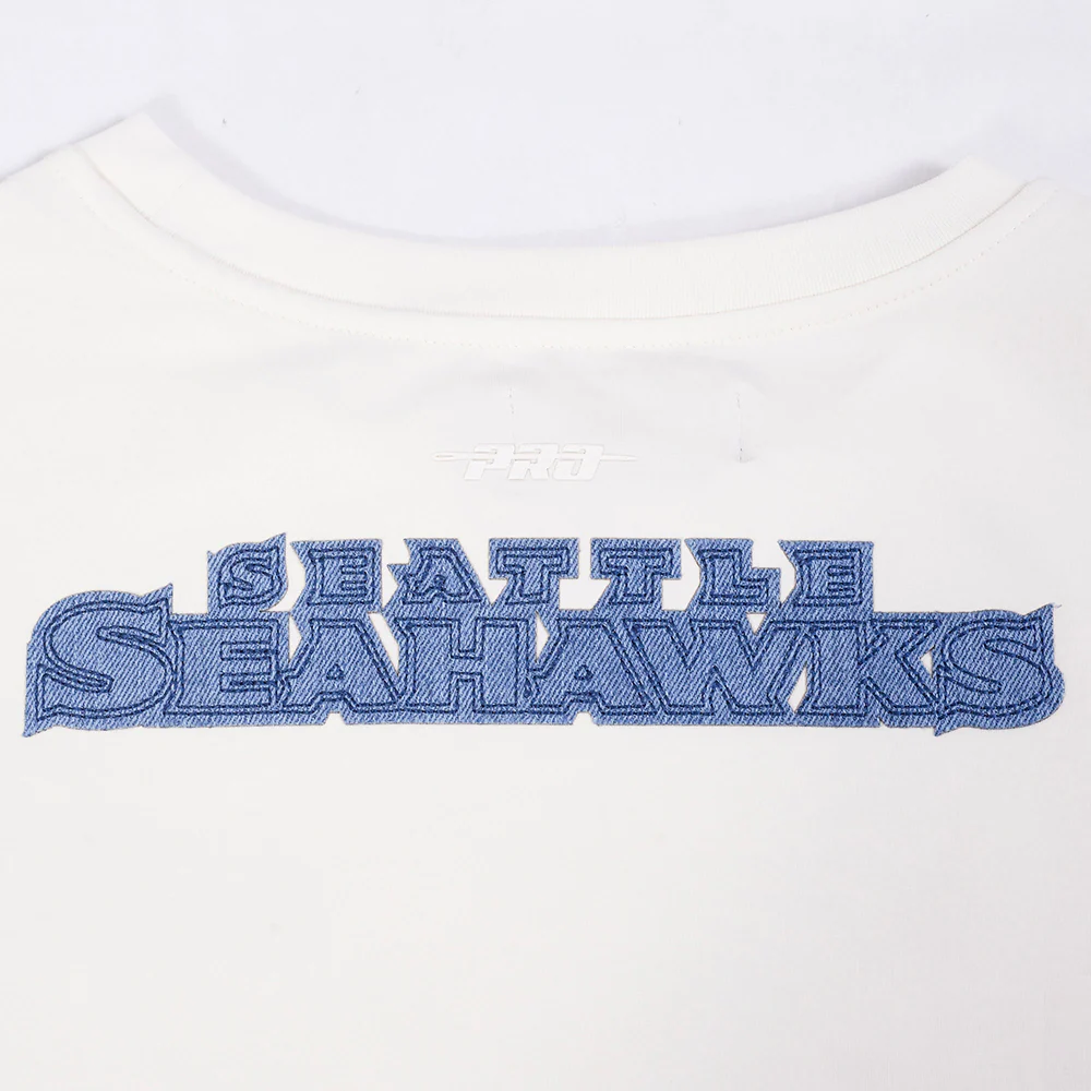 NFL SEATTLE SEAHAWKS VARSITY BLUES WOMEN'S SJ BOXY TEE (LINEN) - Image 8