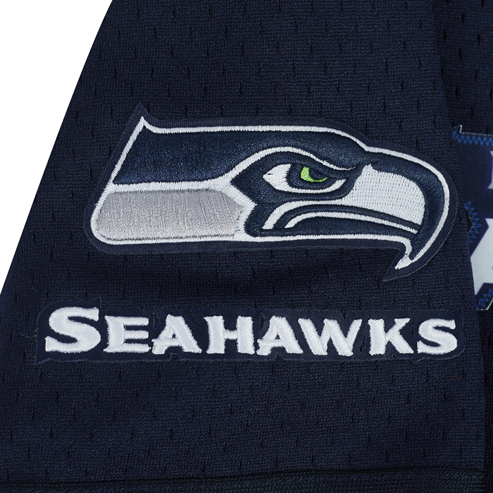 NFL SEATTLE SEAHAWKS CLASSIC BIG BOY'S MESH BUTTON DOWN SHIRT (MIDNIGHT NAVY) - Image 5
