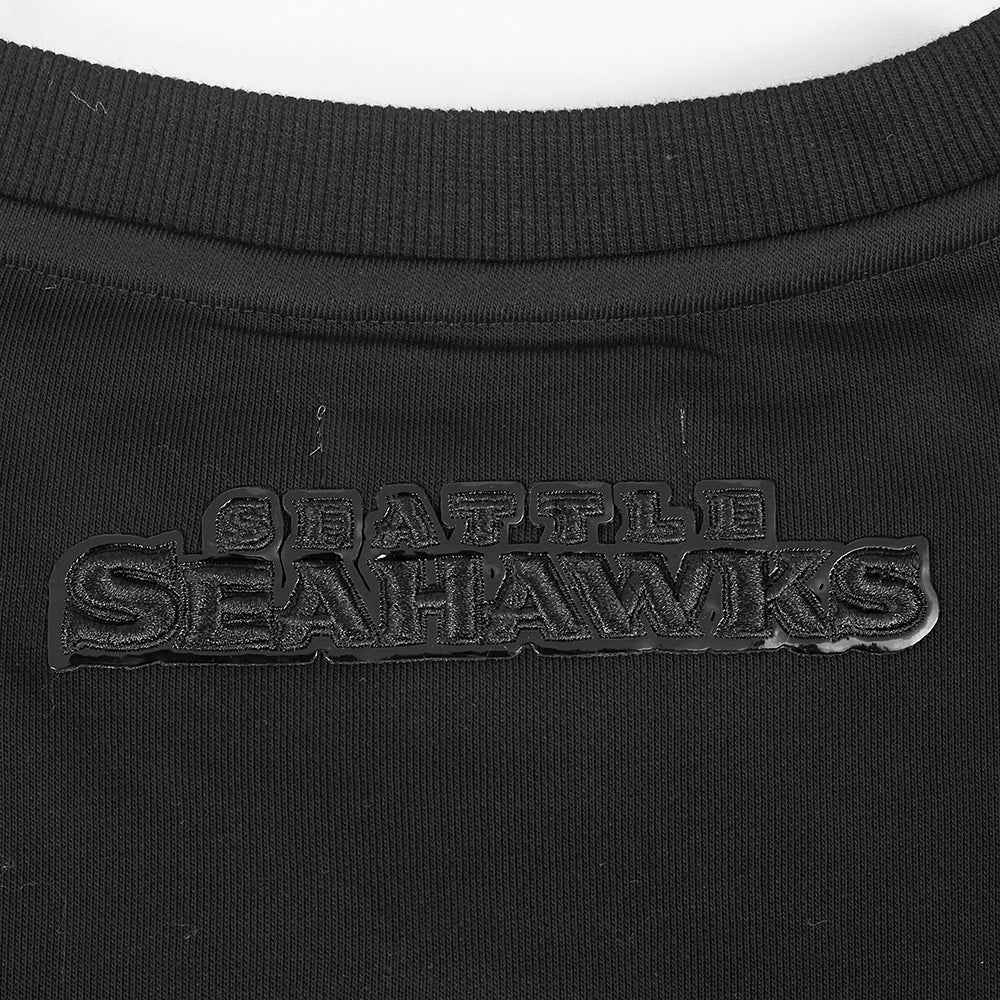 NFL SEATTLE SEAHAWKS TRIPLE BLACK WOMEN'S FLC CREWNECK (TRIPLE BLACK WOMEN'S) - Image 13