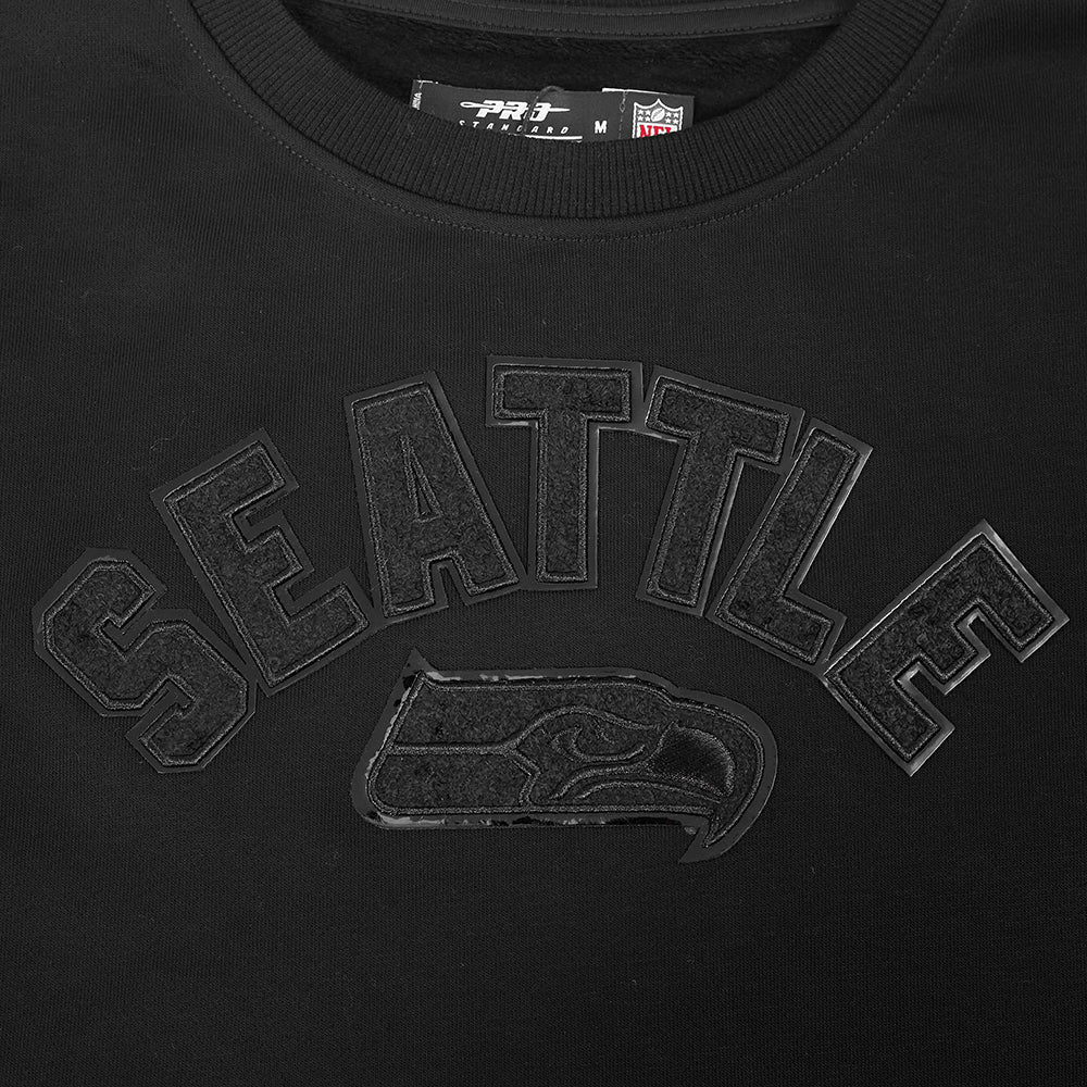 NFL SEATTLE SEAHAWKS TRIPLE BLACK WOMEN'S FLC CREWNECK (TRIPLE BLACK WOMEN'S) - Image 5
