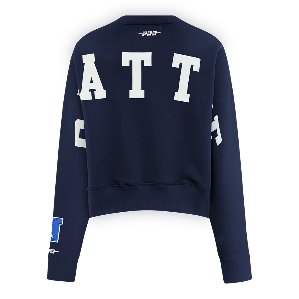 NFL SEATTLE SEAHAWKS WINGSPAN WOMEN'S FLC CREWNECK (MIDNIGHT NAVY) - Image 5