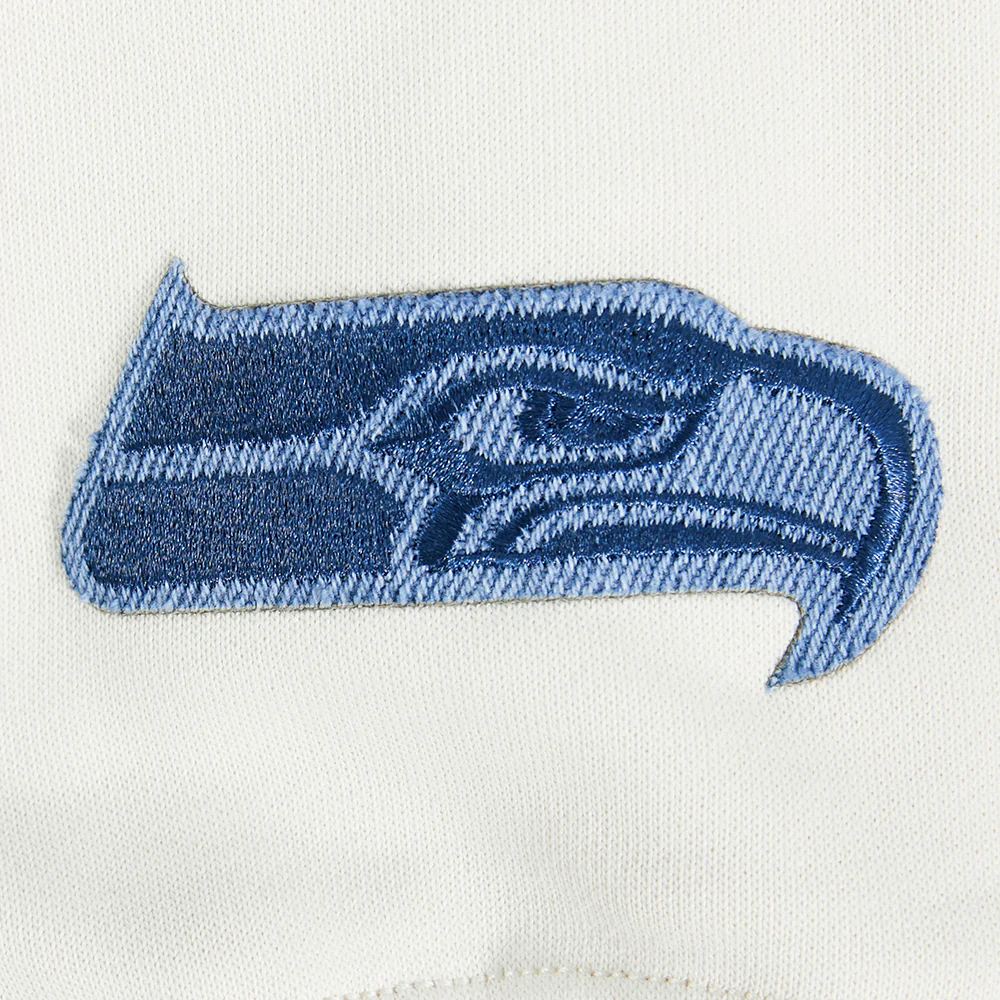 NFL SEATTLE SEAHAWKS VARSITY BLUES WOMEN'S FLC CREWNECK (LINEN) - Image 7