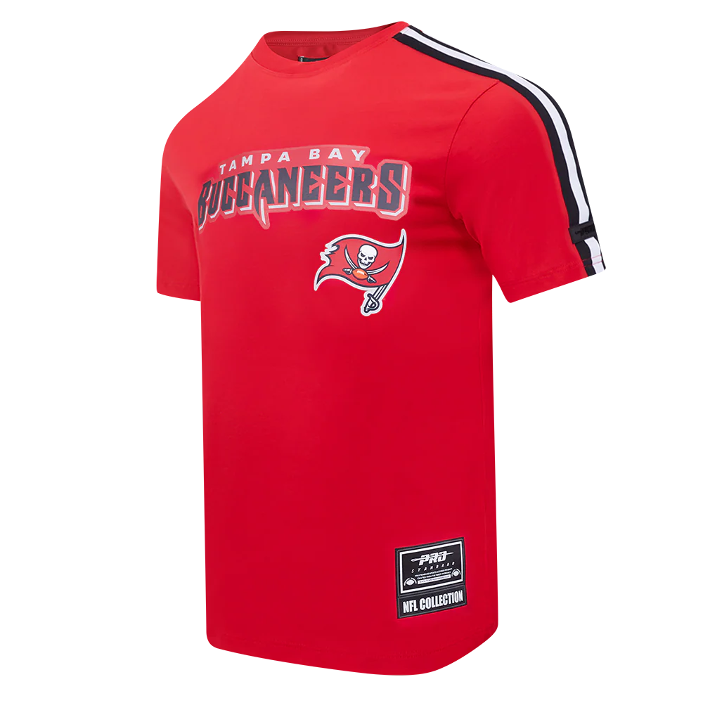 NFL TAMPA BAY BUCCANEERS CLASSIC MESH MEN'S SJ STRIPED TEE (RED/BLACK) - Image 3