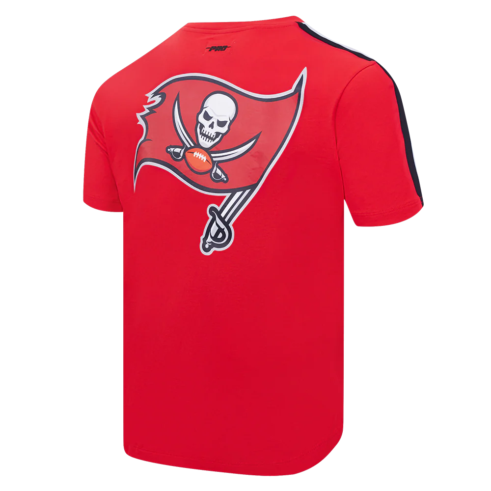 NFL TAMPA BAY BUCCANEERS CLASSIC MESH MEN'S SJ STRIPED TEE (RED/BLACK) - Image 4