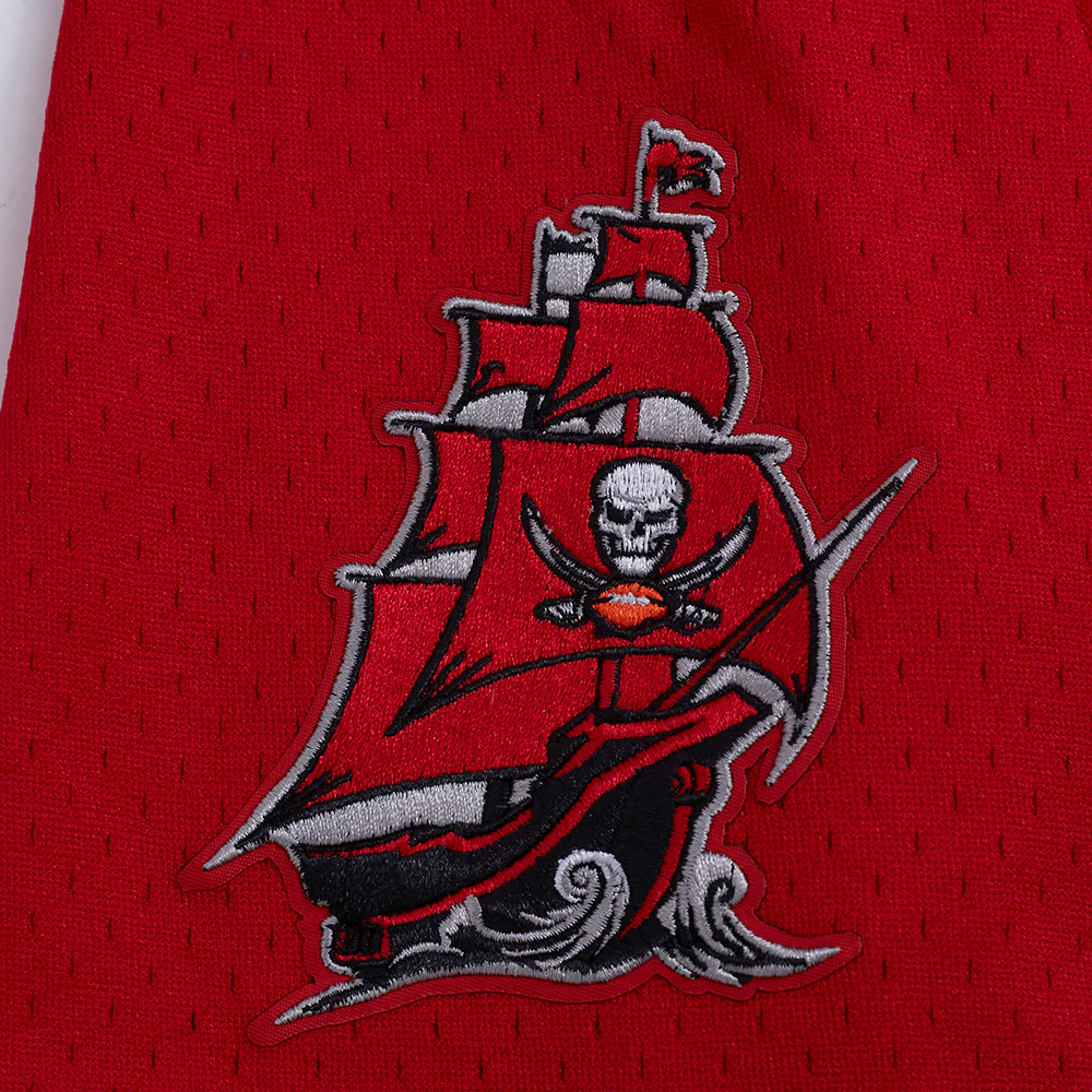 NFL TAMPA BAY BUCCANEERS MESH MEN'S  BUTTON UP SHIRT (RED/BLACK) - Image 6