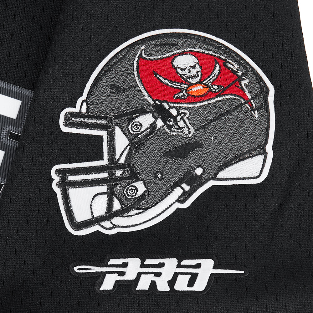 NFL TAMPA BAY BUCCANEERS BAKER MAYFIELD #6 CLASSIC MESH PNN MEN'S MESH BUTTON DOWN SHIRT (BLACK/RED) - Image 9