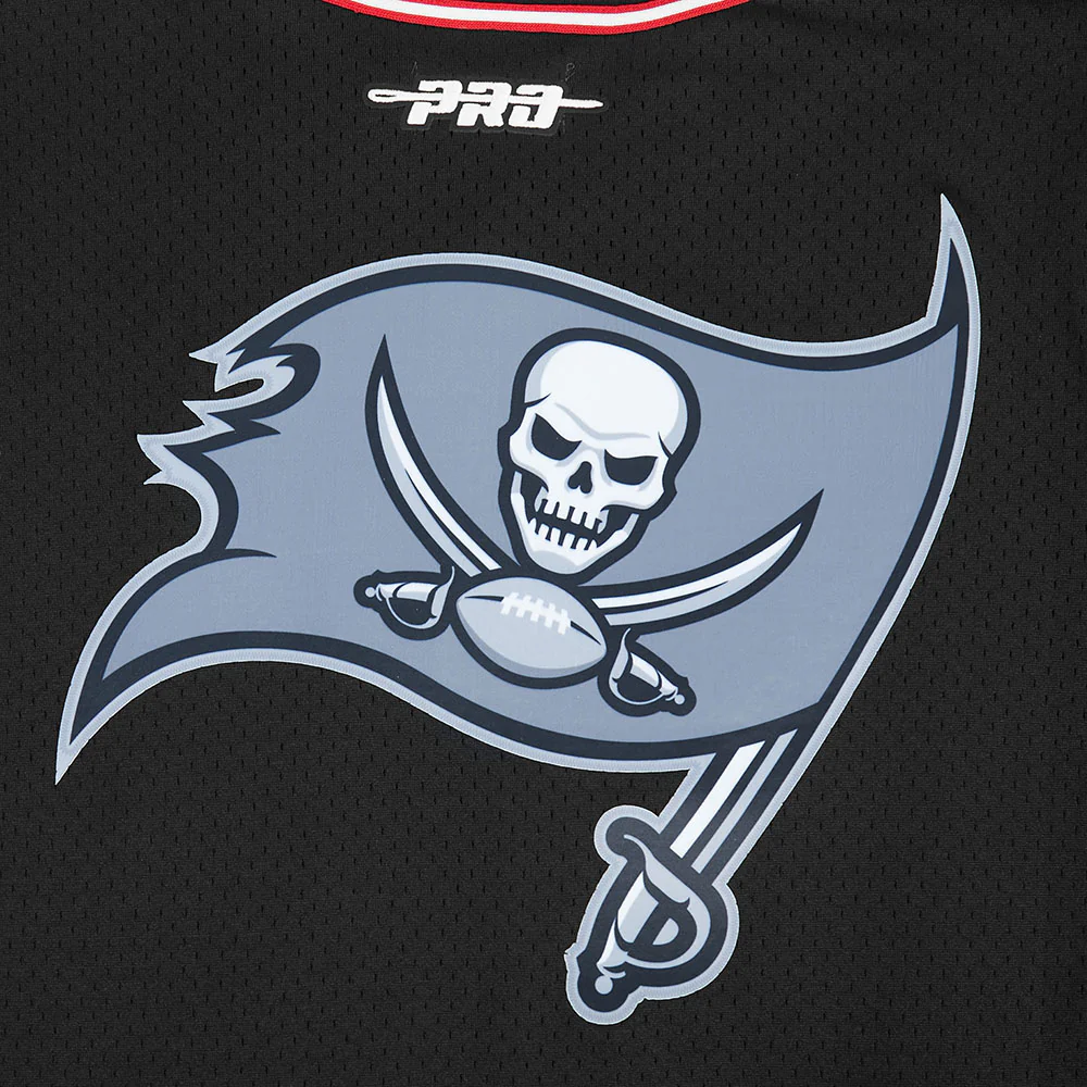 NFL TAMPA BAY BUCCANEERS MIKE EVANS #13 CLASSIC MESH PNN MEN'S MESH BUTTON DOWN SHIRT (BLACK/RED) - Image 7