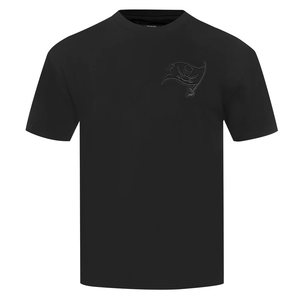 NFL TAMPA BAY BUCCANEERS NEUTRAL MEN'S COTTON JERSEY DROP SHOULDER TEE (BLACK)