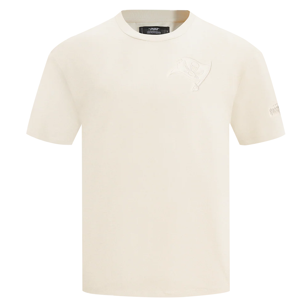 NFL TAMPA BAY BUCCANEERS NEUTRAL MEN'S COTTON JERSEY DROP SHOULDER TEE (EGGSHELL)