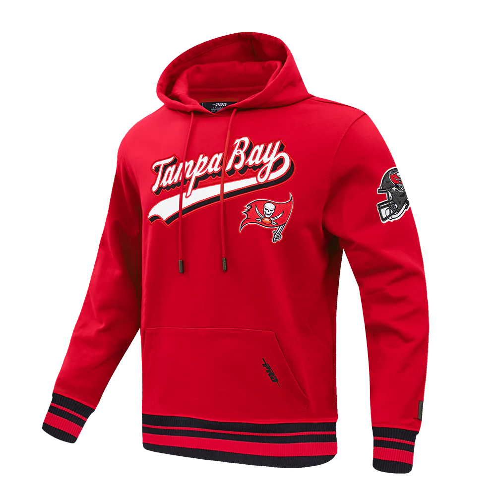 NFL TAMPA BAY BUCCANEERS SCRIPT TAIL MEN'S RIB FLC PO HOODIE (RED/BLACK) - Image 3