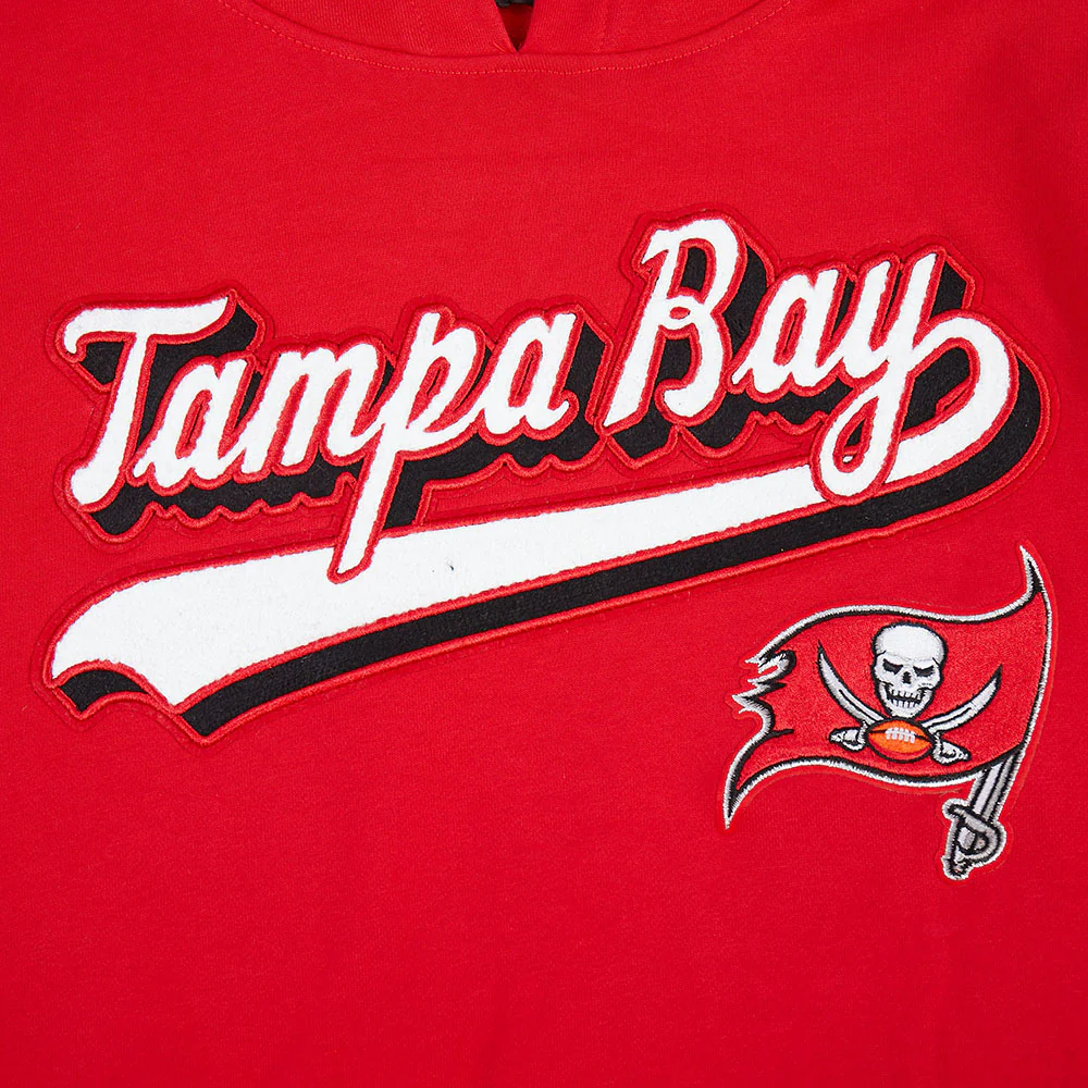 NFL TAMPA BAY BUCCANEERS SCRIPT TAIL MEN'S RIB FLC PO HOODIE (RED/BLACK) - Image 7
