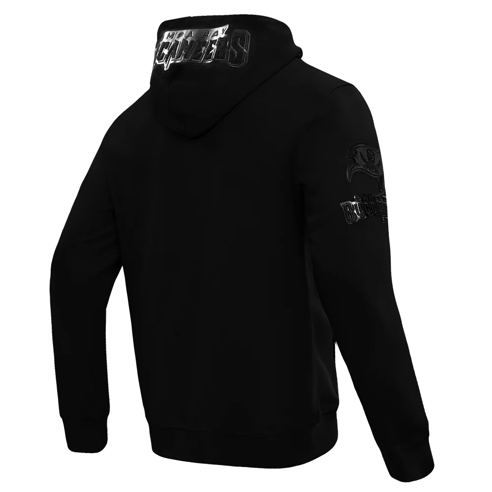 NFL TAMPA BAY BUCCANEERS TRIPLE BLACK LOGO MEN'S ZIPPER HOODIE (TRIPLE BLACK) - Image 3