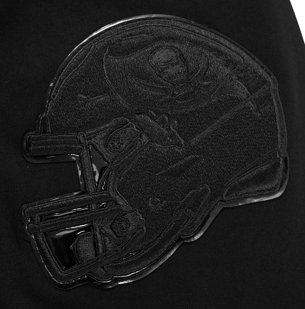 NFL TAMPA BAY BUCCANEERS TRIPLE BLACK LOGO MEN'S ZIPPER HOODIE (TRIPLE BLACK) - Image 8