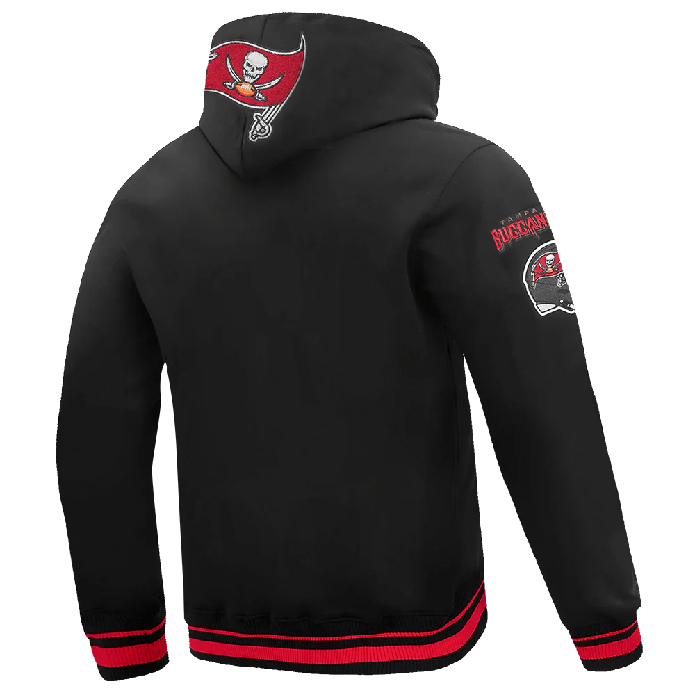 NFL TAMPA BAY BUCCANEERS MASHUP MEN'S RIB PULLOVER HOODIE (BLACK/RED/BLACK) - Image 3