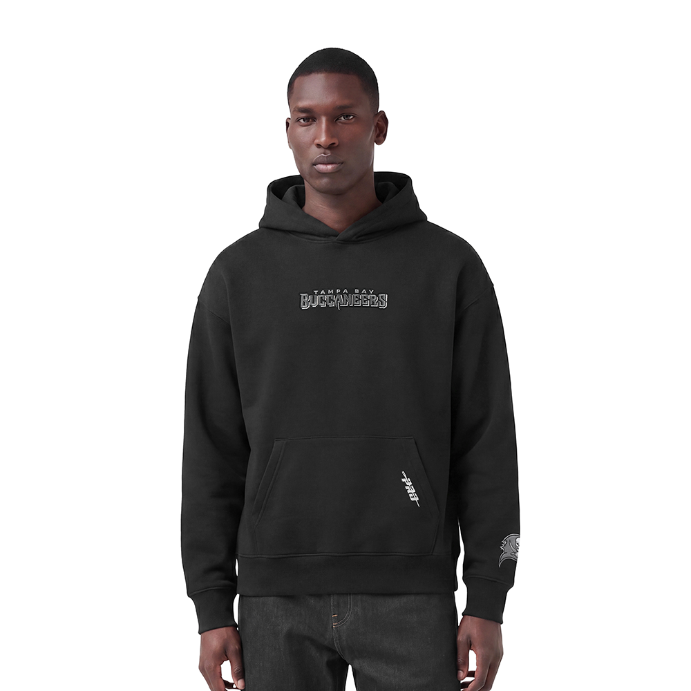 NFL TAMPA BAY BUCCANEERS WINGSPAN MEN'S DROP SHOULDER FLC PO HOODIE (BLACK) - Image 2