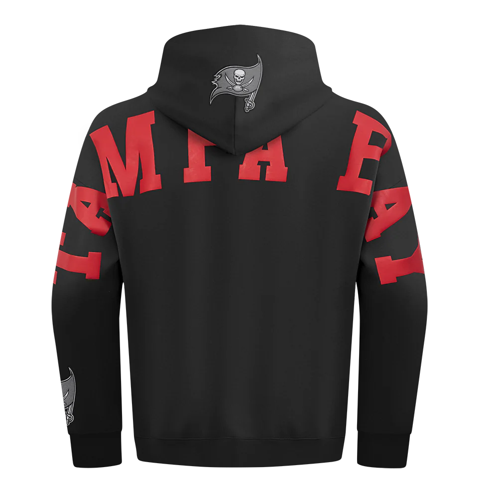 NFL TAMPA BAY BUCCANEERS WINGSPAN MEN'S DROP SHOULDER FLC PO HOODIE (BLACK) - Image 5