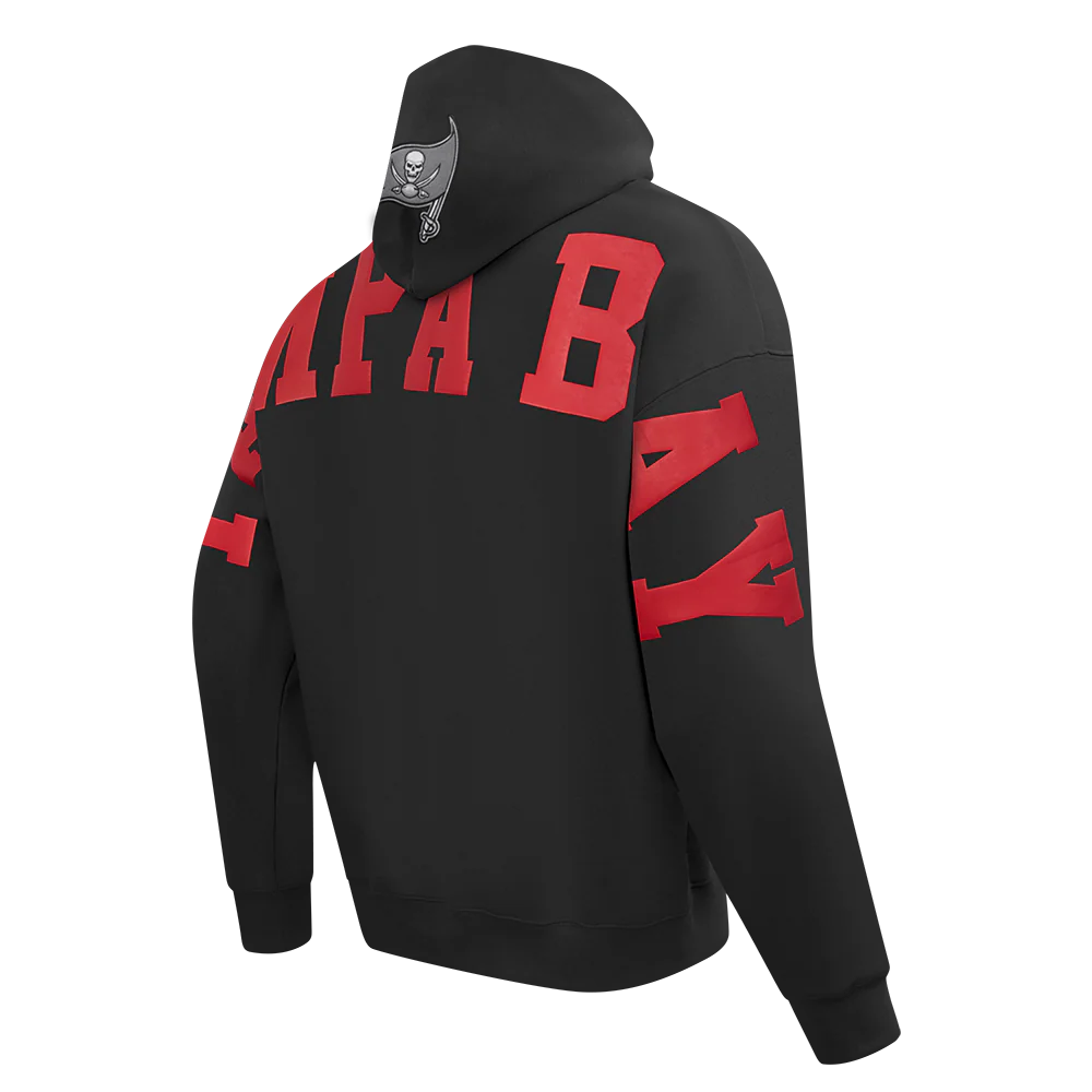 NFL TAMPA BAY BUCCANEERS WINGSPAN MEN'S DROP SHOULDER FLC PO HOODIE (BLACK) - Image 6