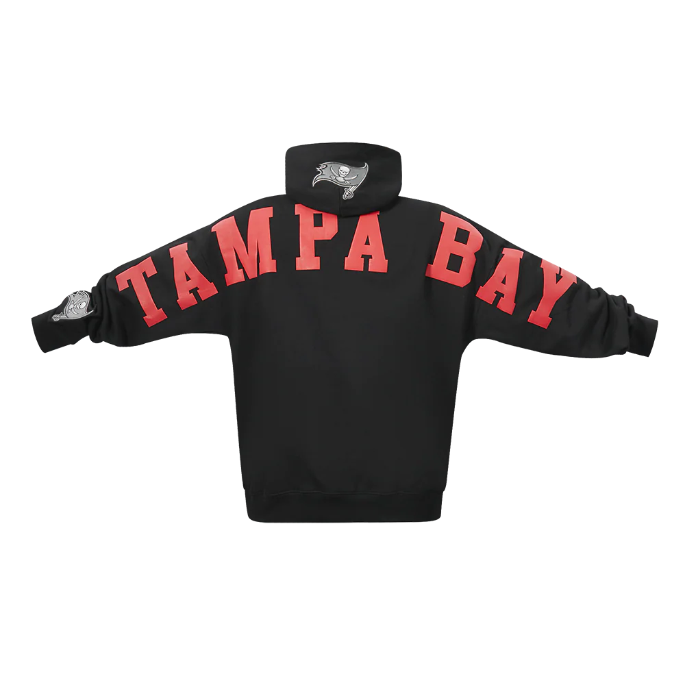 NFL TAMPA BAY BUCCANEERS WINGSPAN MEN'S DROP SHOULDER FLC PO HOODIE (BLACK) - Image 7