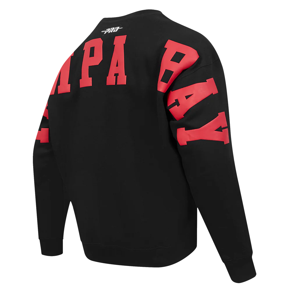 NFL TAMPA BAY BUCCANEERS WINGSPAN MEN'S DROP SHOULDER FLC CREWNECK (BLACK) - Image 6